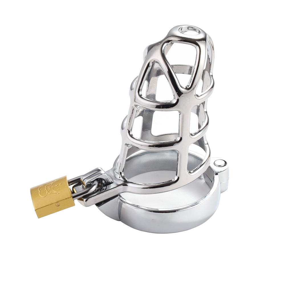 Indulge in submission with our sleek steel chastity device. Its breathable design ensures comfort, while a convenient urination hole means you won't need to remove it often for cleaning. Enjoy every inch of control minus discomfort, with adjustable rings included. It's the perfect blend of restraint and style.
