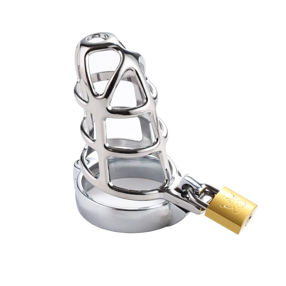 Pitiful Penile Prison: a vice of silver dreams. This long stainless steel guide wears like a stylish mail, ensuring security through every intimate journey. All rings included!
