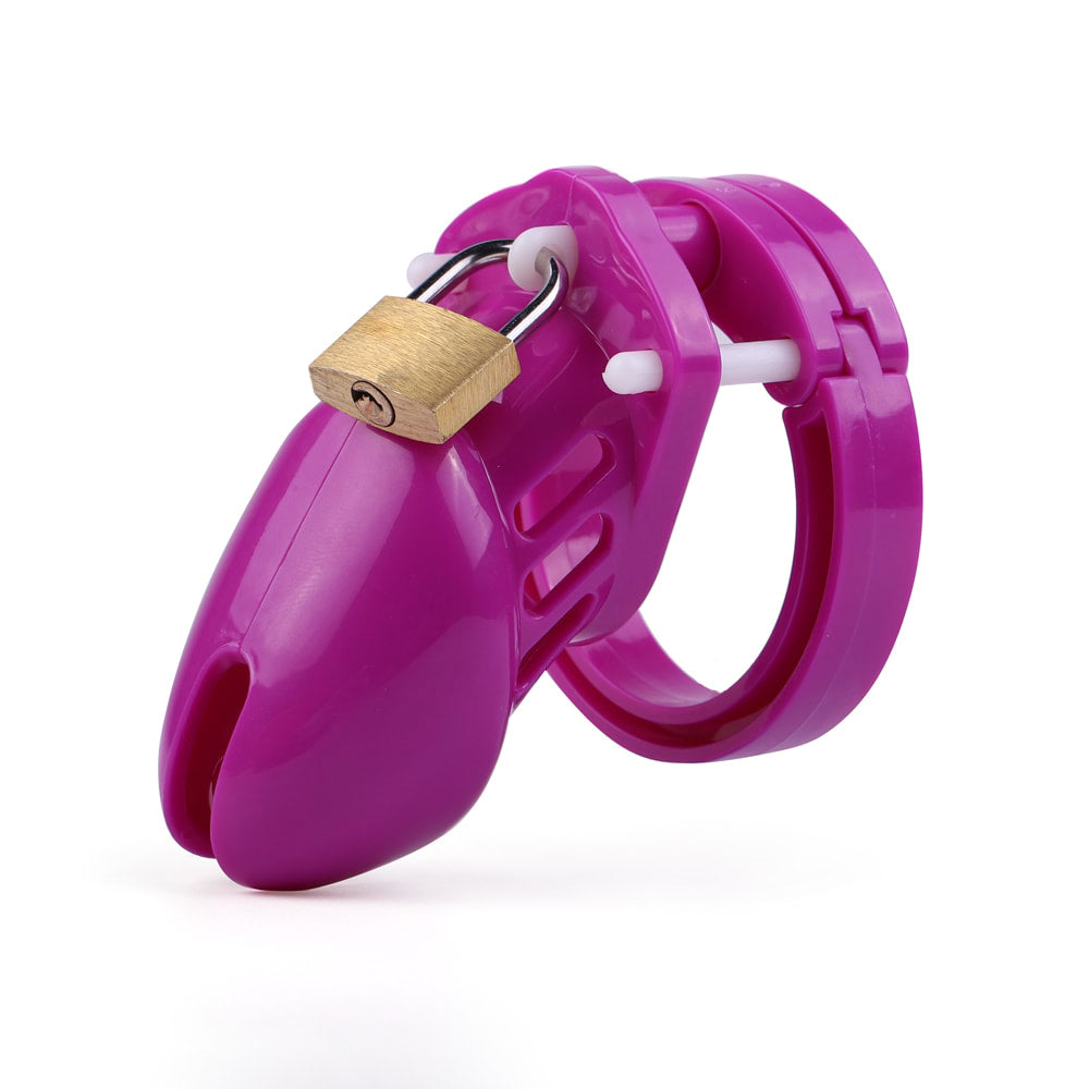 Unlock a new level of playful control with our versatile purple chastity cage. Designed for comfort, its wide rings ensure a snug fit, while straight vents provide breathability. Sized for discretion and security, the narrow inner layout feels just right, wherever you go.