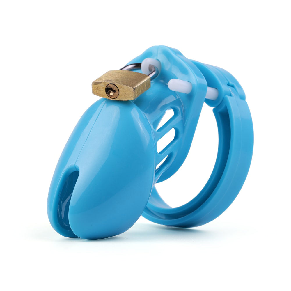 Discover a new level of control with this cute blue cage, crafted from lightweight plastic to keep you snug yet comfortable. Tailor your fit with adjustable rings and conveniently stay locked without interfering with daily life. Perfect for those who enjoy a discreet thrill and a customizable experience!