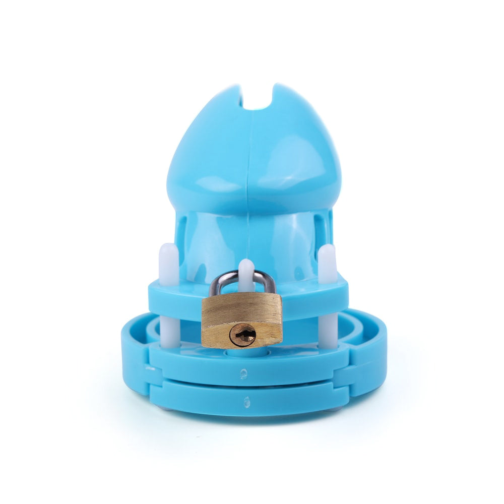 Discover the discreet charm of our blue chastity cage, perfect for the adventurous dom and playful boy. Lightweight ABS plastic ensures a snug, daddy-approved fit, even for the sneaky sub!