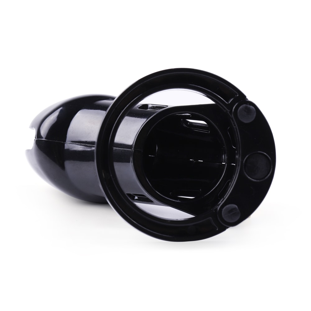 Unlock thrilling submission with this black silicone cock chastity device, securing your penis in place. Its ergonomic, well-ventilated design ensures comfort during prolonged wear, preventing irritation. Savor the unique dynamic of a shrinking erect state while the secure locking system enhances intimate playtime. Ideal for exploring submission fantasies discreetly.