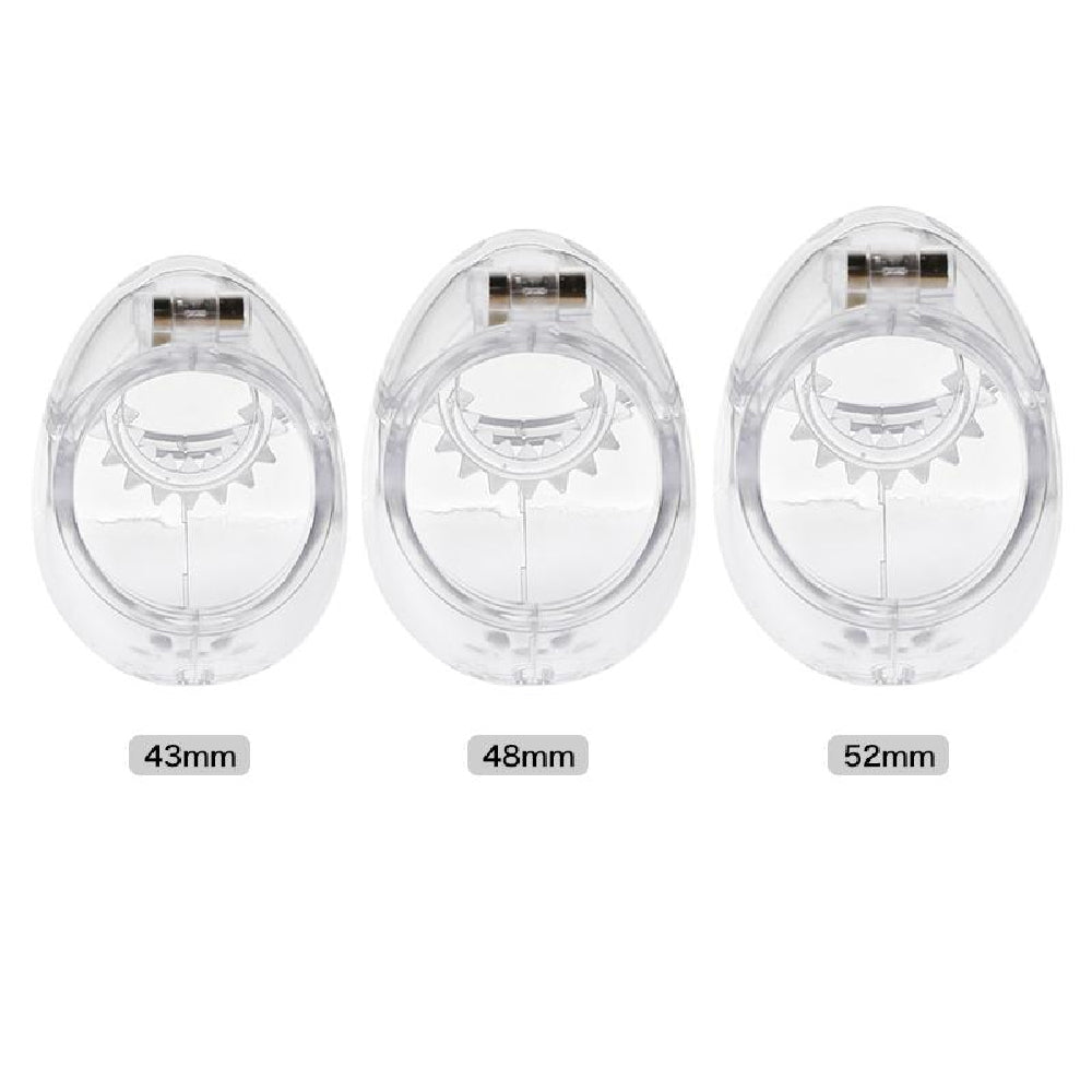Unlock your summer dreams with this unique chastity cage. A daring gift for those ready to experiment with power dynamics, its transparent spiked design is the ultimate suit for submission.