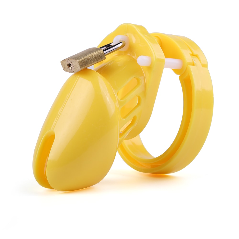 Rethink your fantasy with this Yellow Bellied Sissy cage. Its secure locks and snug fit keep those shameful, dirty little urges at bay, letting men explore safely.