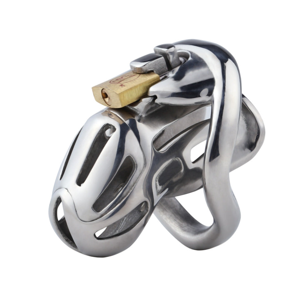 Unlock the depths of your desires with this silver-steel chastity device, a little wedding band of submission. Locked securely, it's a sentence that only true holders understand.