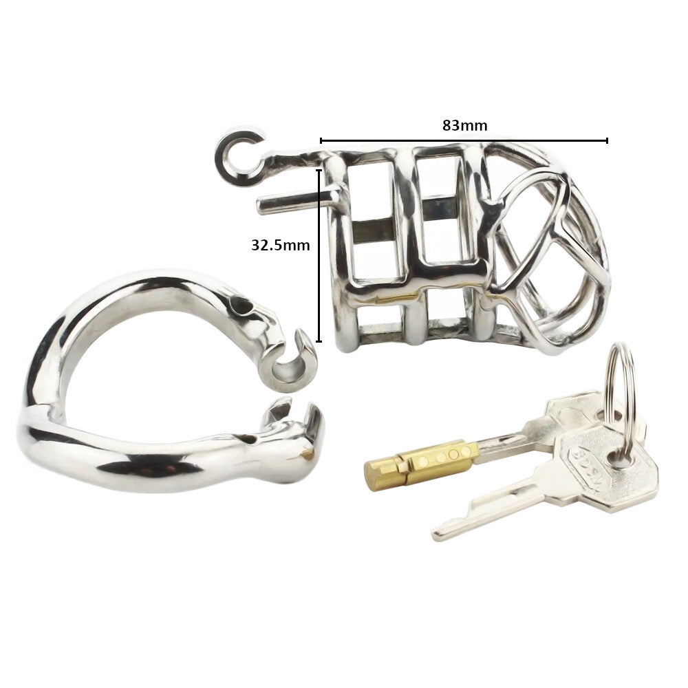 Fasten yourself into this sleek, durable steel chastity cage for an exhilarating journey of submission. Detained securely, it's a mad experiment in power play and emotional connection.
