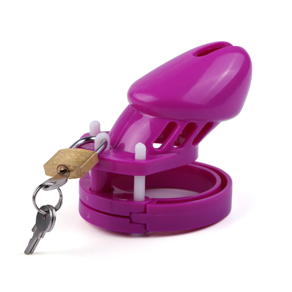 Unlock new depths of playful male chastity! Our Purple Plastic Sissy cages ensure comfort and security with welded locks and varied ring measurements. Discreet shipping, perfect for beginners!