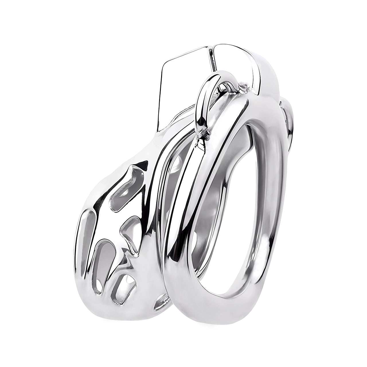 Explore the thrill of confinement with this lightweight metal chastity cage. A silver vice for your nub, it serves as a playful jail, keeping desires under lock until release.