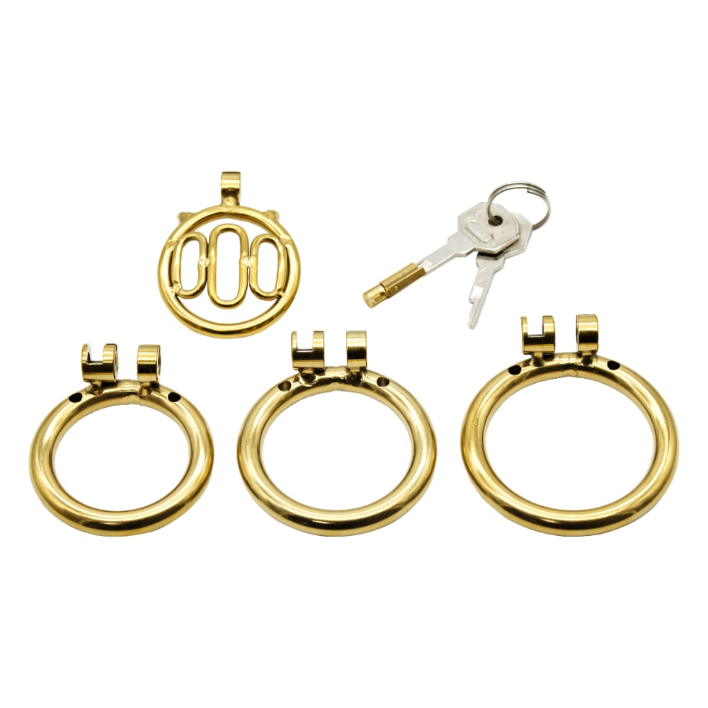 Maintain discreet elegance with the gold flat metal chastity cage, a premium choice for stress-free, stable wear. Navigate your desires securely with its innovative, sleek design, eating up bulk for comfort.