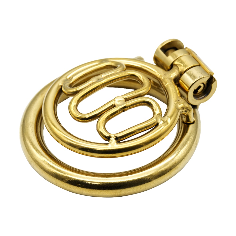 Discover unmatched discretion and security with this gold flat metal chastity cage. Its sleek design ensures no bulge, while the seamless elegance enhances your journey. Test your limits and surrender with a heart committed to exploring your deepest desires.
