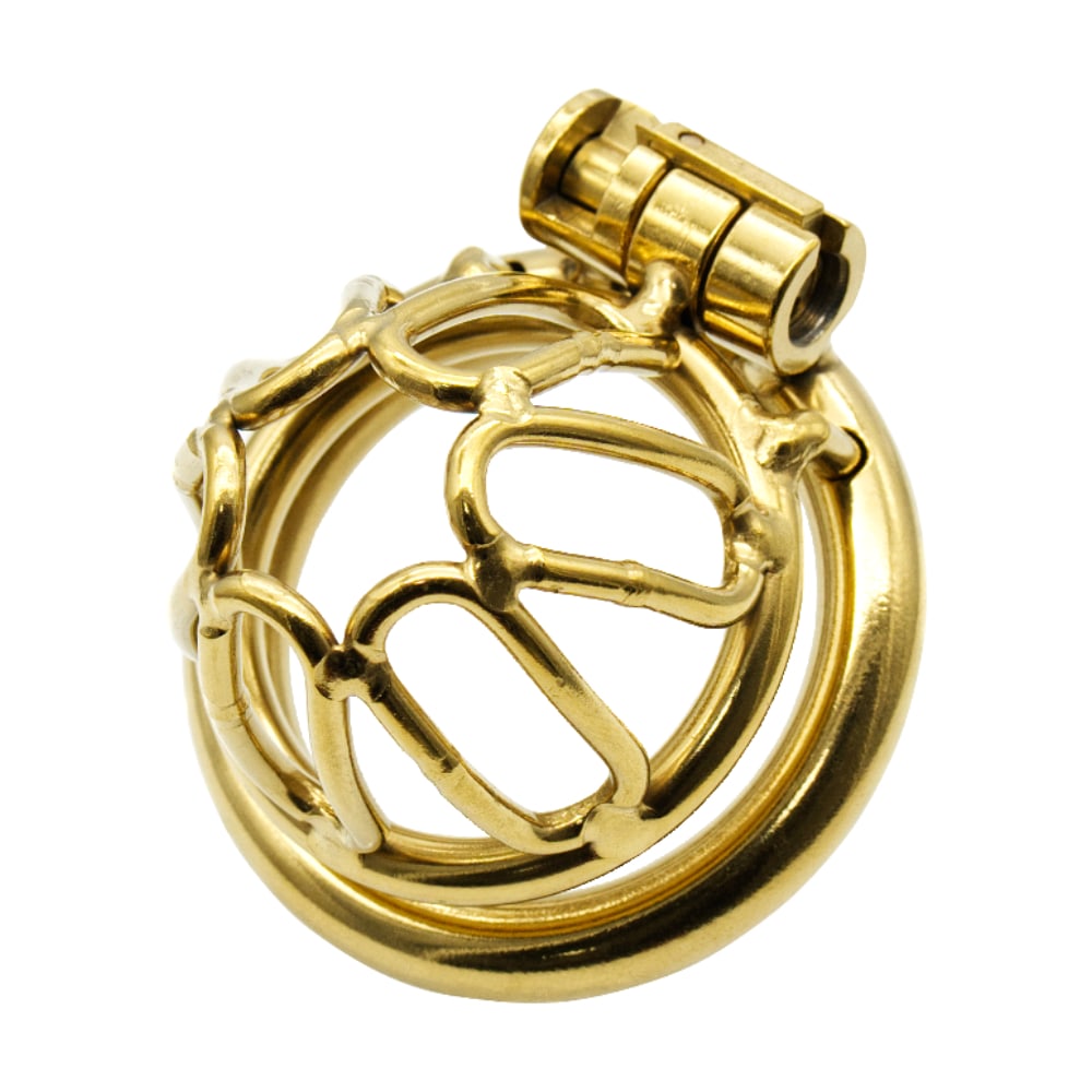 Delve into luxury with our glossy gold chastity cage. Crafted from six gold rings, it offers premium restraint and comfort. Order now for an affordable, secure link to opulence.