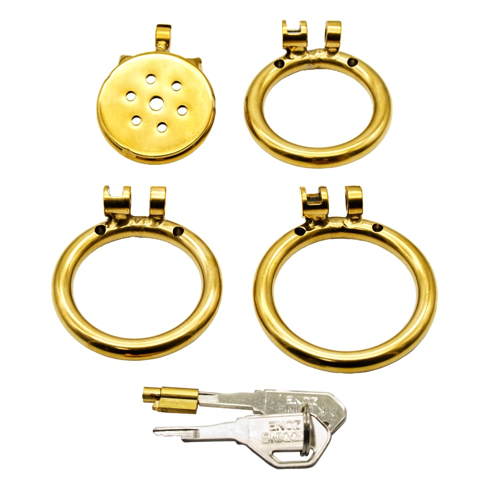 Unlock the thrill of public discretion with the inverted chastity pod. Wears a sleek golden cage to hide desires behind stylish design, minimizing bulge for hidden comfort and security.