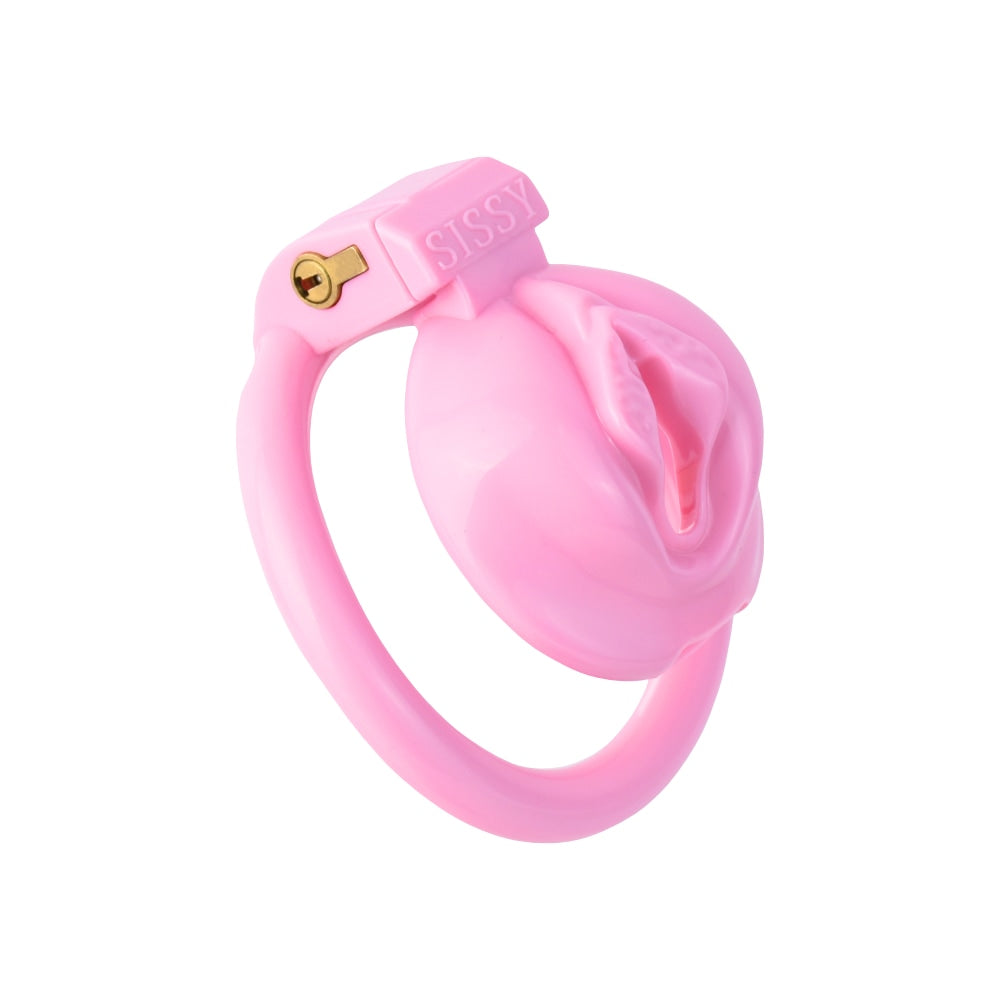 Unlock new dimensions of sissy play with this silicone pink chastity cage. Enclosed, it snugly fits, with variable base rings for customizable comfort. Perfect for discreet gender exploration!