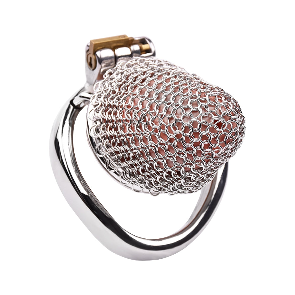 Crafted from stainless steel, this chainmail chastity device offers unmatched security with its robust locks and key system, easing travel through airport checks with discreet flexibility and tamper-evident tags.