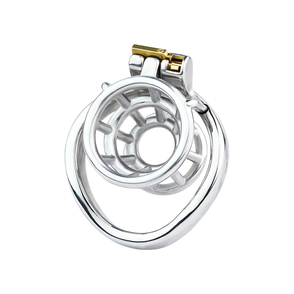 Feel the allure of control with this innovative inverted chastity belt. Its tightening design hugs your smaller profile discreetly, ensuring ultimate submission without compromise.