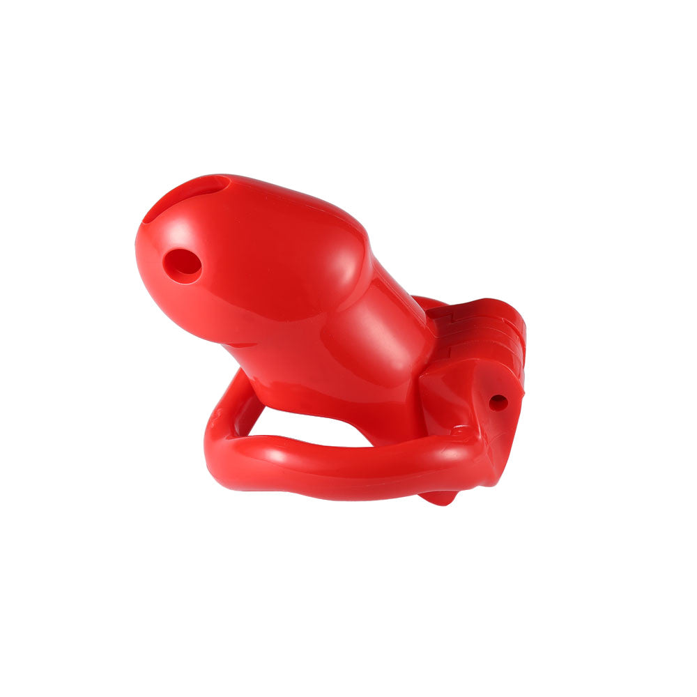 Embrace submission with our breathable plastic cage, featuring a silicon base for comfort. Includes interchangeable rings and detector lock to eliminate lube mishaps, enhancing secure intimacy.