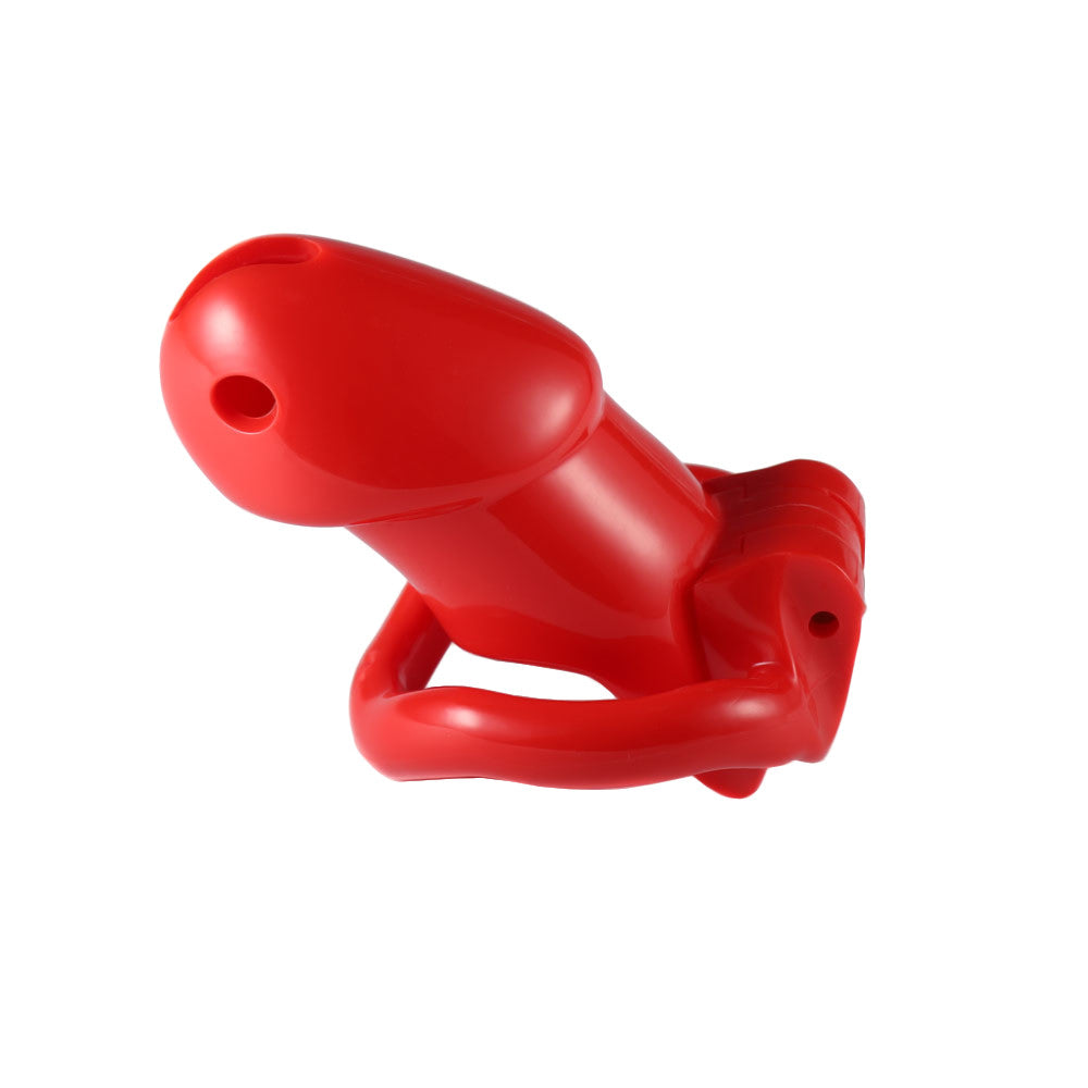 Elevate your chastity play with this silicone cage, crafted from durable platinum-cured materials. Its ergonomic design ensures a comfortable fit and seamless integration with lube, enhancing every moment of your restraint.
