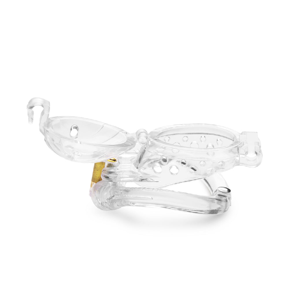 Experience the ultimate in security and thrill with the transparent Sneaky Buddy cage, your best friend in BDSM play. Keep everything secure with a sneaky double-lock, adding excitement and surprise in every moment. Perfect for friends exploring new dynamics.