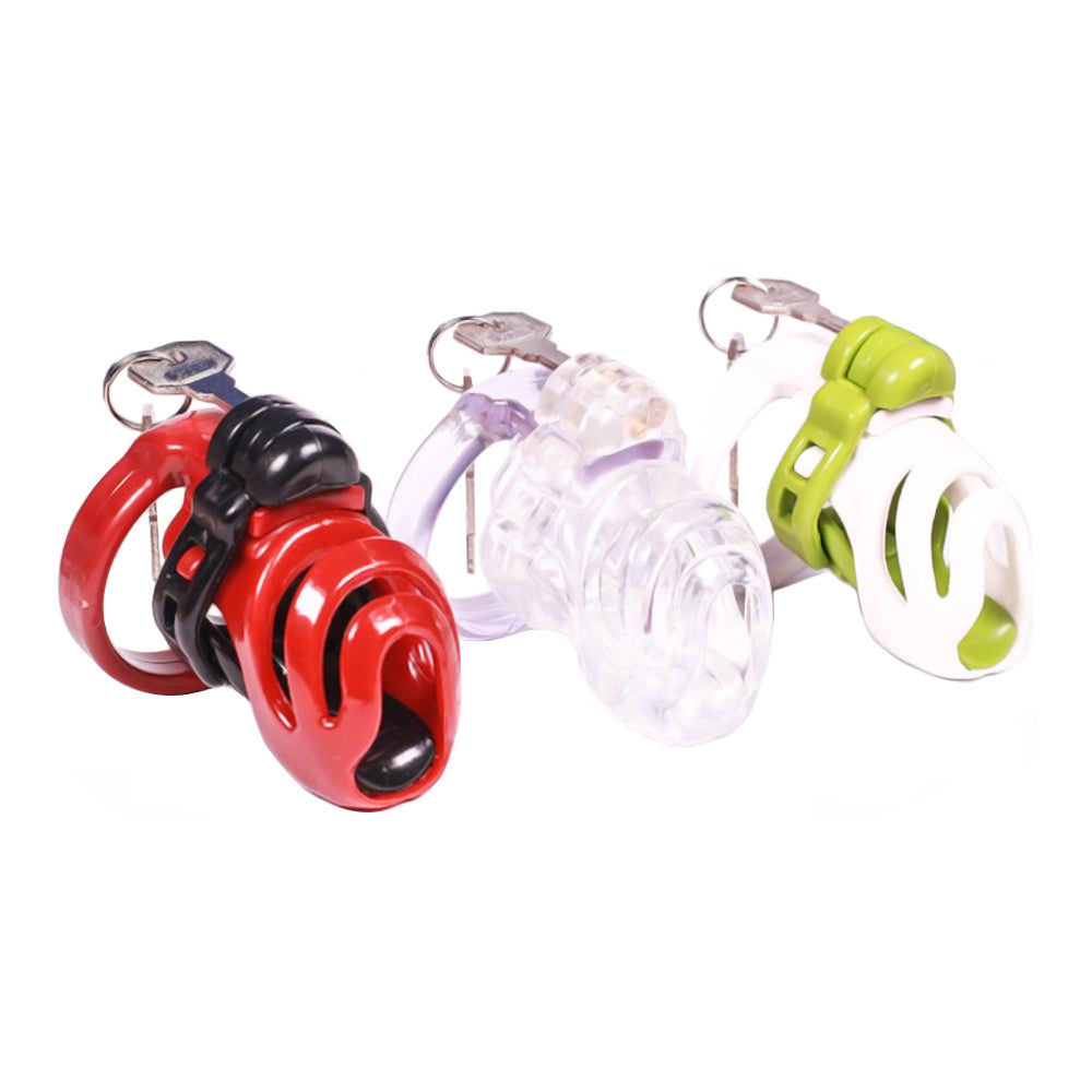 Unlock your sissy potential with this ergonomic clitty cage, offering a snug, secure fit thanks to adjustable base rings. Enjoy discreetness, comfort, and embrace permanent chastity under your mistress.