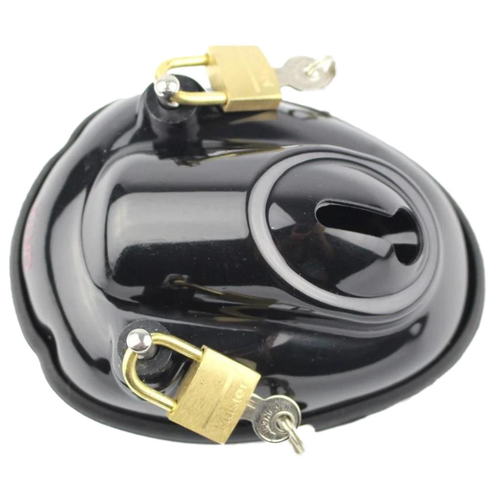Discover sleek control with this small silicone sissy chastity device. Its full enclosure prevents shrink while promoting safety and hygiene. Enjoy secure atrophy deterrence with ease.