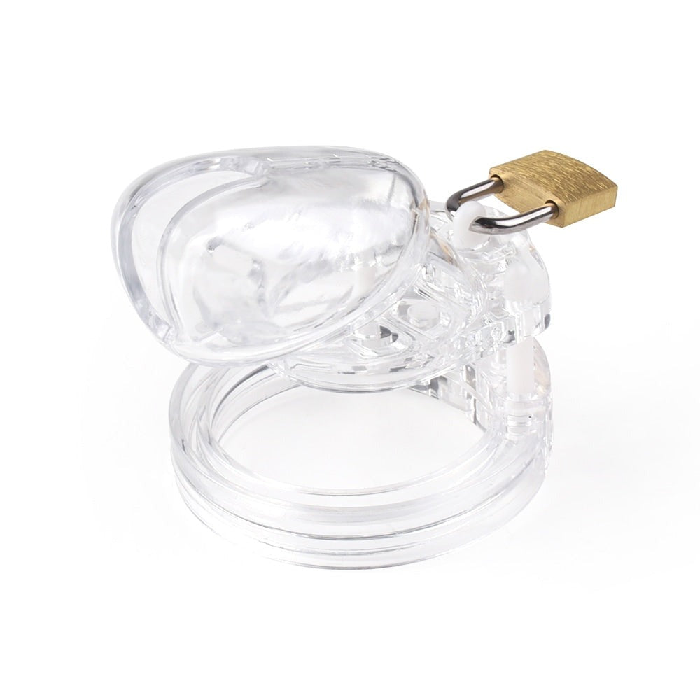 Unlock comfort and style as you wear our clear plastic chastity cage. Its transparent design lets you check on your manhood, offering discreet freedom under pants. Stay confident in any scenario, feeling down yet secure. Perfect for newbie exploration or seasoned play, it combines style, comfort, and a snug fit like a trusted speedo, adding spice to daily wear. Secure, lightweight, and breathable, it’s an affordable option for those seeking liberation in restriction.