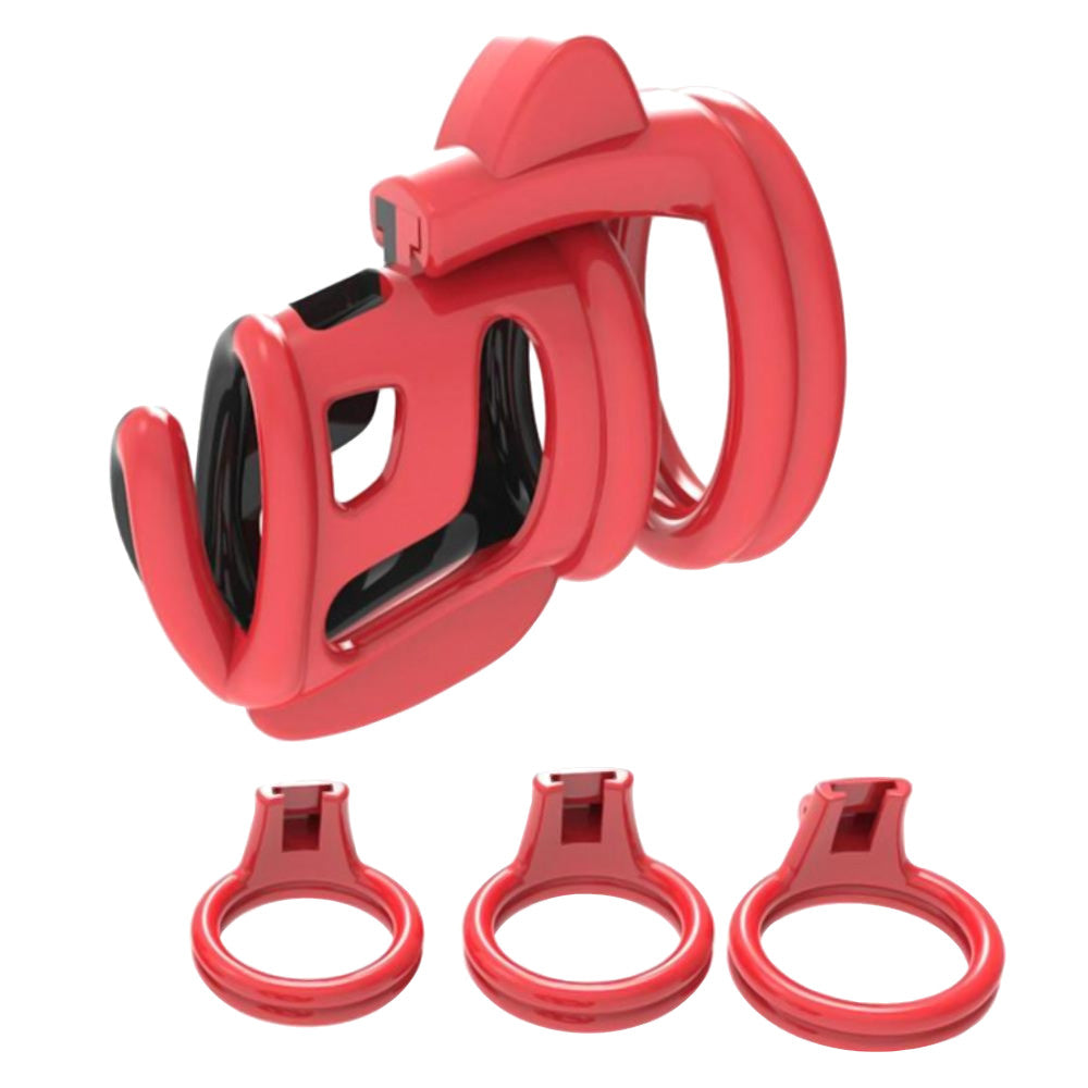 This beginners' silicone chastity cage boasts a thick yet narrow design, ensuring comfy long-term wear. Perfectly secures your waist without pinching, elevating your submission.