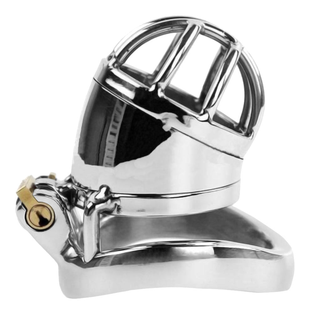 Unlock pleasure with this durable, stainless steel chastity cage. Its ergonomic design works for normal wear, making the prisoner-keyholder dynamic safe, not harmful.