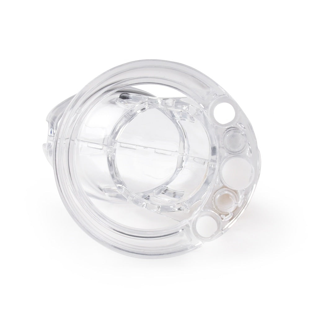 Transparent design meets ergonomic comfort in this large sliding cage. Sized for long-term wear, it prevents burning sensations, stays discreet, and allows complete inch adjustments, ensuring a snug fit.