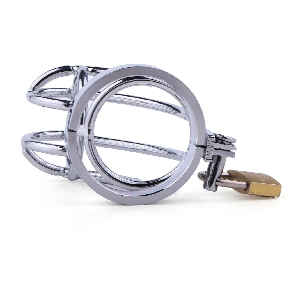 Unyielding in design, this permanent silver chastity cage offers much more than confinement. Crafted from stainless steel, it ensures security and comfort while knowing your keyholder controls your sentence.