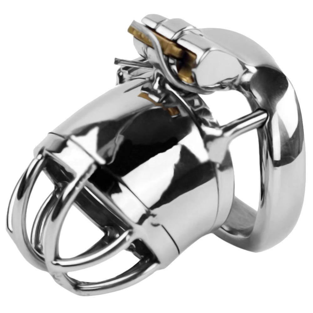 Enhance your chastity journey with this discreet stainless steel cage, offering three ring sizes for a snug fit that works wonders. Worn comfortably, it minimizes chafing, solving common problems and promising a secure, exhilarating experience.