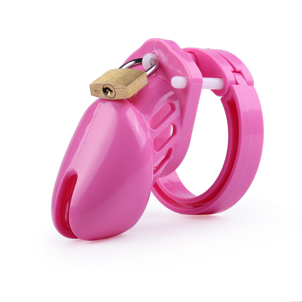 Unlock exciting new realms of submission with this pretty pink chastity device. Perfect between lockdowns or worn overnight, it offers normal function with vibrant feminization.