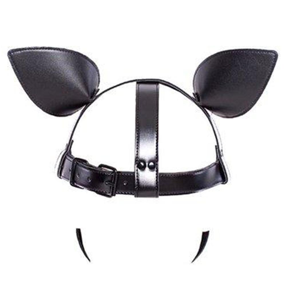 Soft leather puppy petplay mask enhances role-play with its unique aesthetic and adjustable fit. Enjoy breathable, pinch-free wear, ensuring comfort during extended BDSM scenarios.