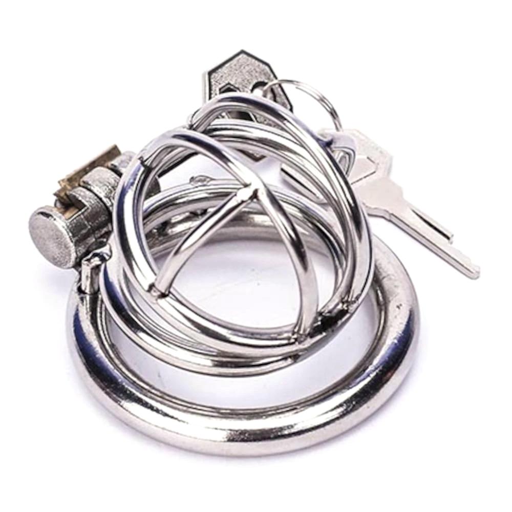 Embrace the cold sensation with this devilishly small stainless steel chastity cage. The smooth cloth tape, durable duct construction, and easy lock removing offer discreet, secure wear.