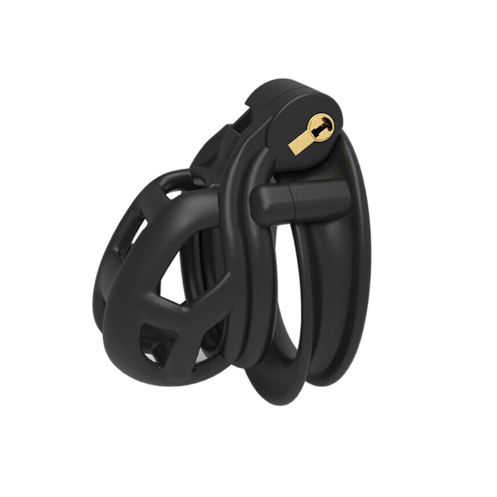 Discover sleek chastity with our lightweight, breathable black cage. Available in a range of sizes including Nano, it ensures comfort and security while offering easy maintenance and a discreet design for all wearers.