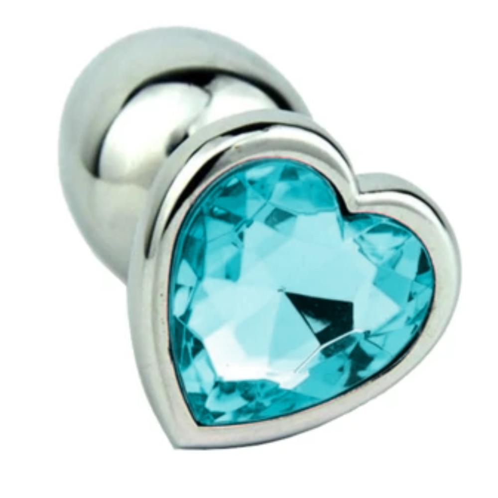 Indulge in the thrill of being plugged and caged with this metal heart-shaped plug. Its comfortable design and exquisite heart gem add elegance, making anal play a delightful tease.