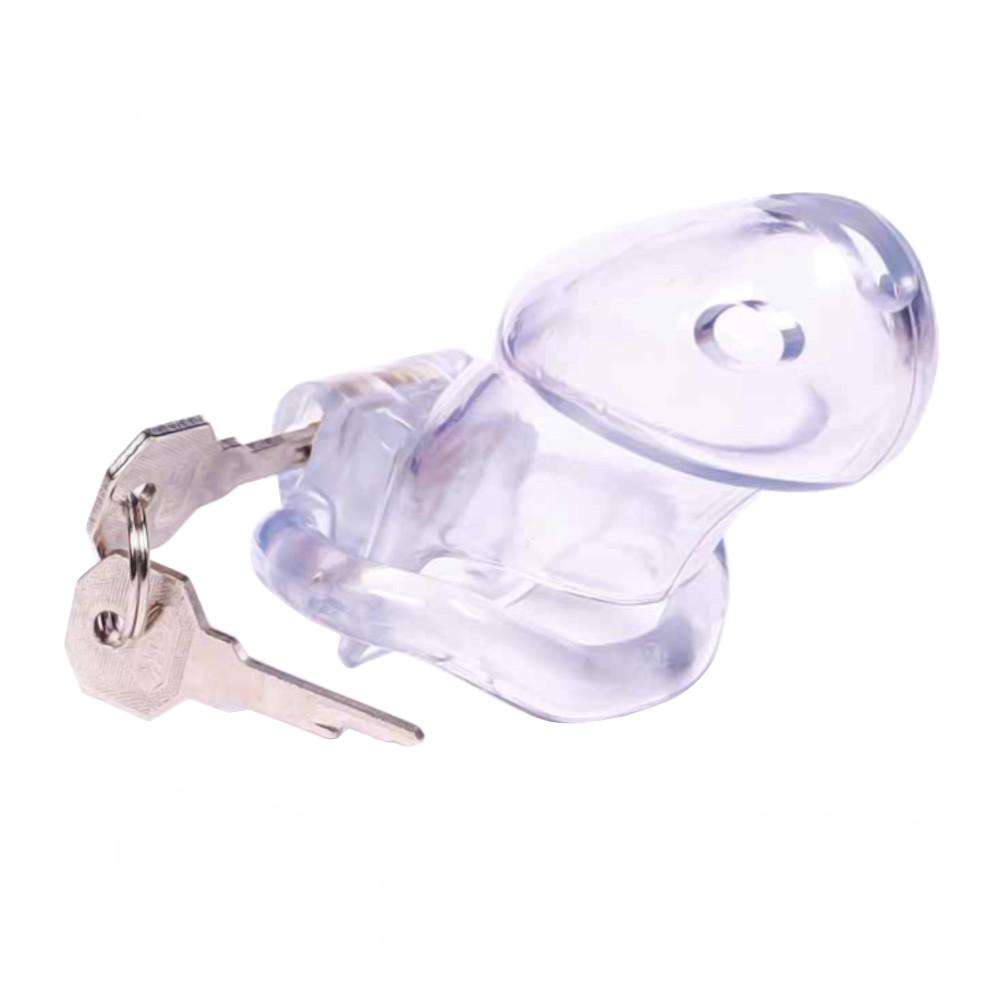 Unlock a sneaky thrill with our transparent resin cage. Become a prisoner of desire with ergonomic comfort, breathable design, and interchangeable rings to ensure the perfect sub set-up, fostering progress in your intimate journey.
