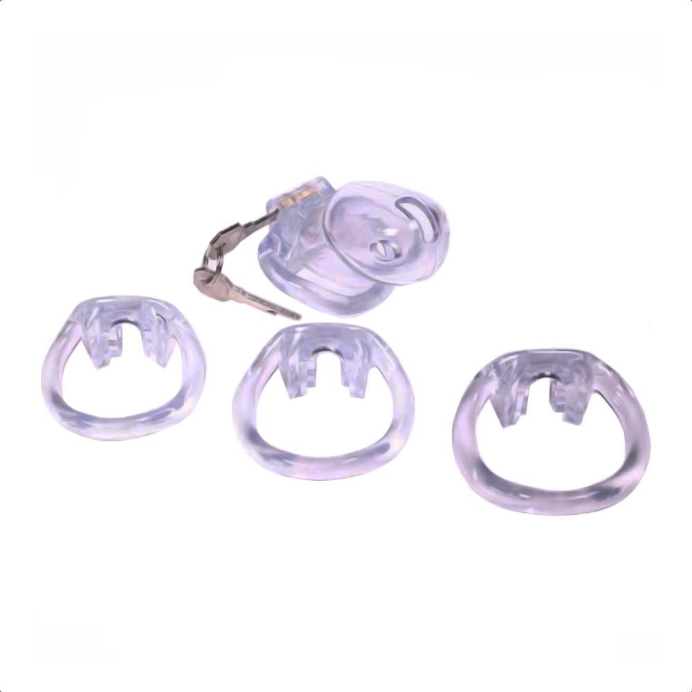 Unlock your desires with this clear resin cage, reducing stress and shame. Perfect for jobs that demand discretion. With its half-length design, miss no more moments of intimacy, all while staying secure.