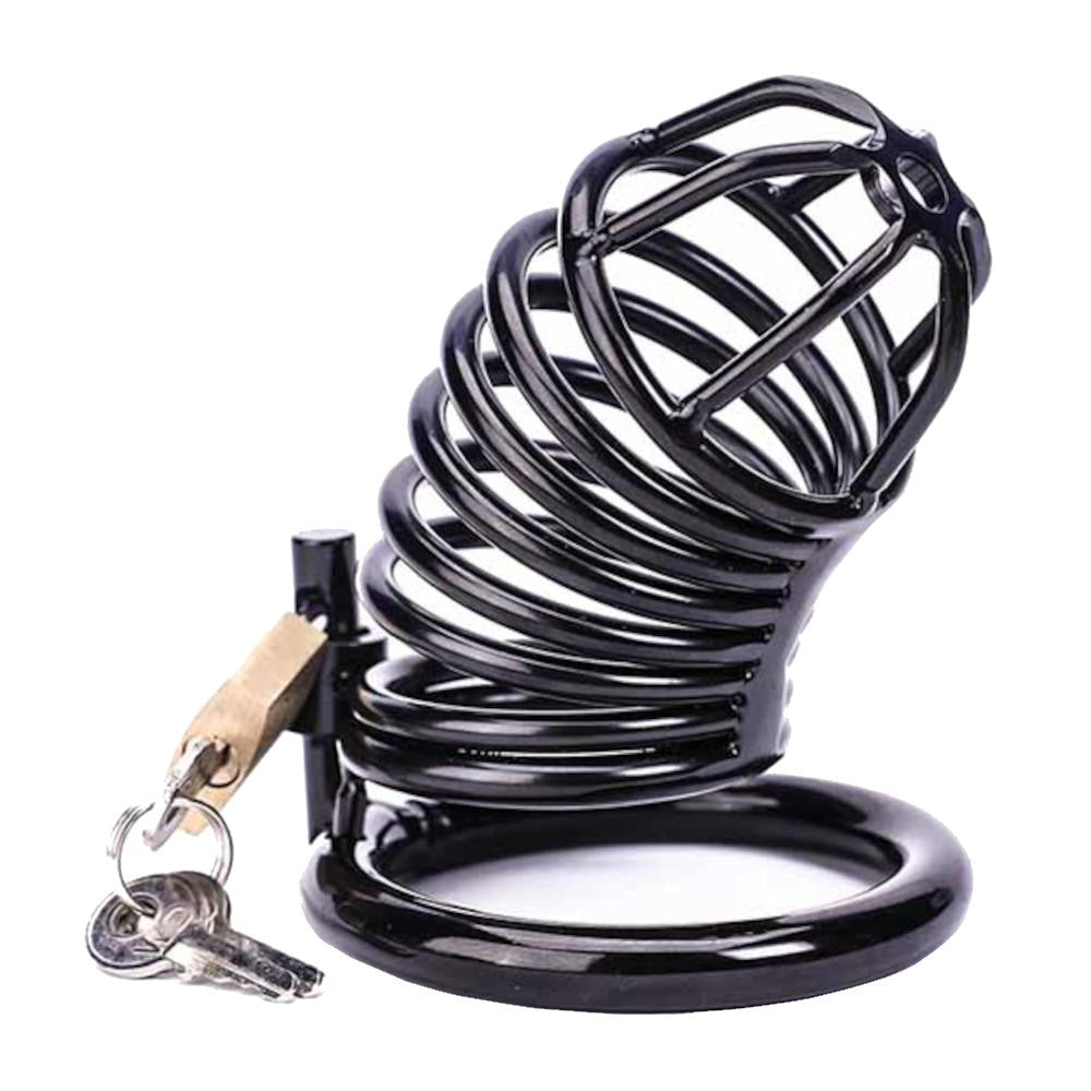 Experience ultimate control with this black stainless steel chastity cage. Its customizable fit ensures smaller, tight balls stay secure. Enjoy long wear with high comfort, minimizing slippage issues.