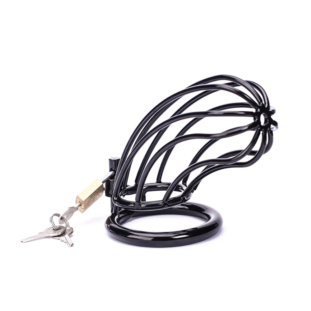 Unlock your desires with this stainless steel chastity device, designed for comfort and ultimate control. With customizable rings and a guide for a perfect fit, enjoy secure, adventurous play.