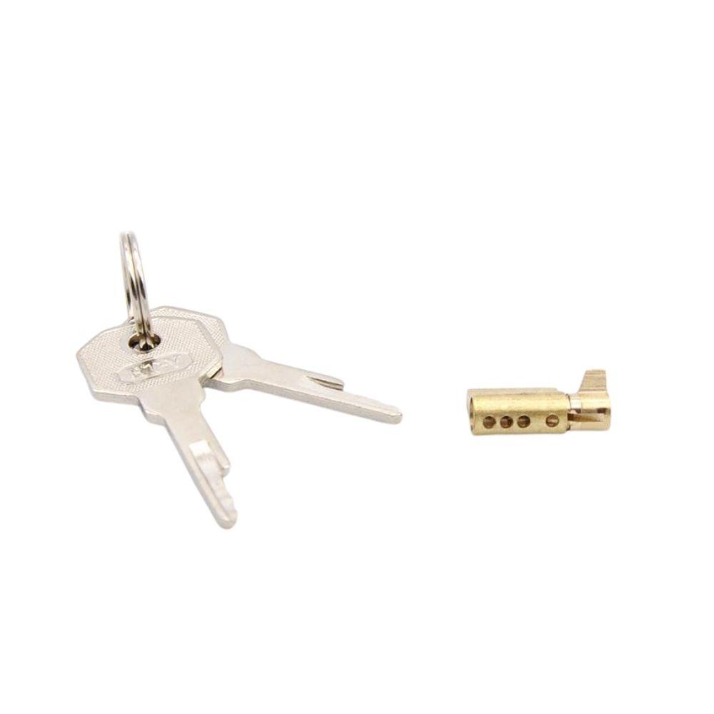 Enhance your BDSM journey with this durable stainless steel chastity lock. Much like a spiky rattlesnake, it's secure and alluring. The starter must-have for extended play, thanks to its top-notch lock design.