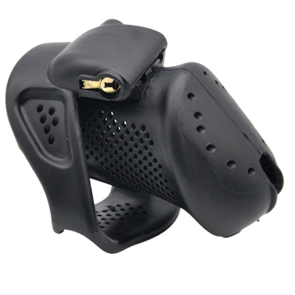 Discover comfort and control with this lightweight rubber chastity cage, ideal for those seeking discreet all-day wear. Thanks to its breathable design and snug fit, it's perfect for maintaining security without discomfort, whether you're wrapping up daily tasks or indulging in BDSM scenarios. Available in sleek colors and equipped with a reliable locking system for added peace of mind.