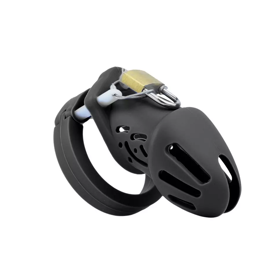 Unleash desires with this unique flexible silicone chastity cage. It offers a secure fit and allows breathability through artistic ventilation. Conquer discomfort, your ultimate enemy, with adjustable rings and colors.