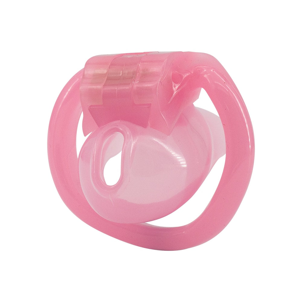 Elevate your sissy journey with this secure pink resin cage. Customizable fit with multiple rings curbs arousal, encouraging chastity discipline. Enjoy the thrill—while cum stays at bay.