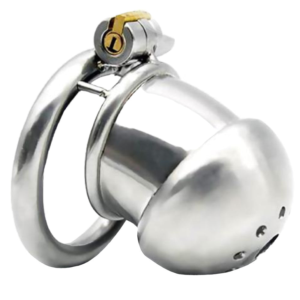 Indulge in secure restraint with this stainless steel chastity cage, minimizing chafing and preventing any painful pinch. Its sleek, ergonomic design ensures comfort without causing chaffing.