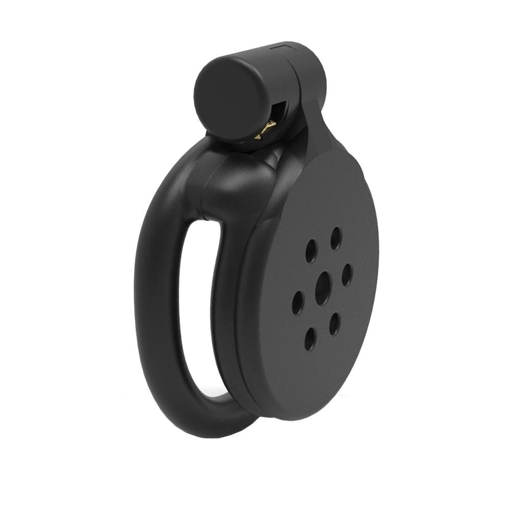 Small Flat Black Silicone Inverted Chastity Cage Package